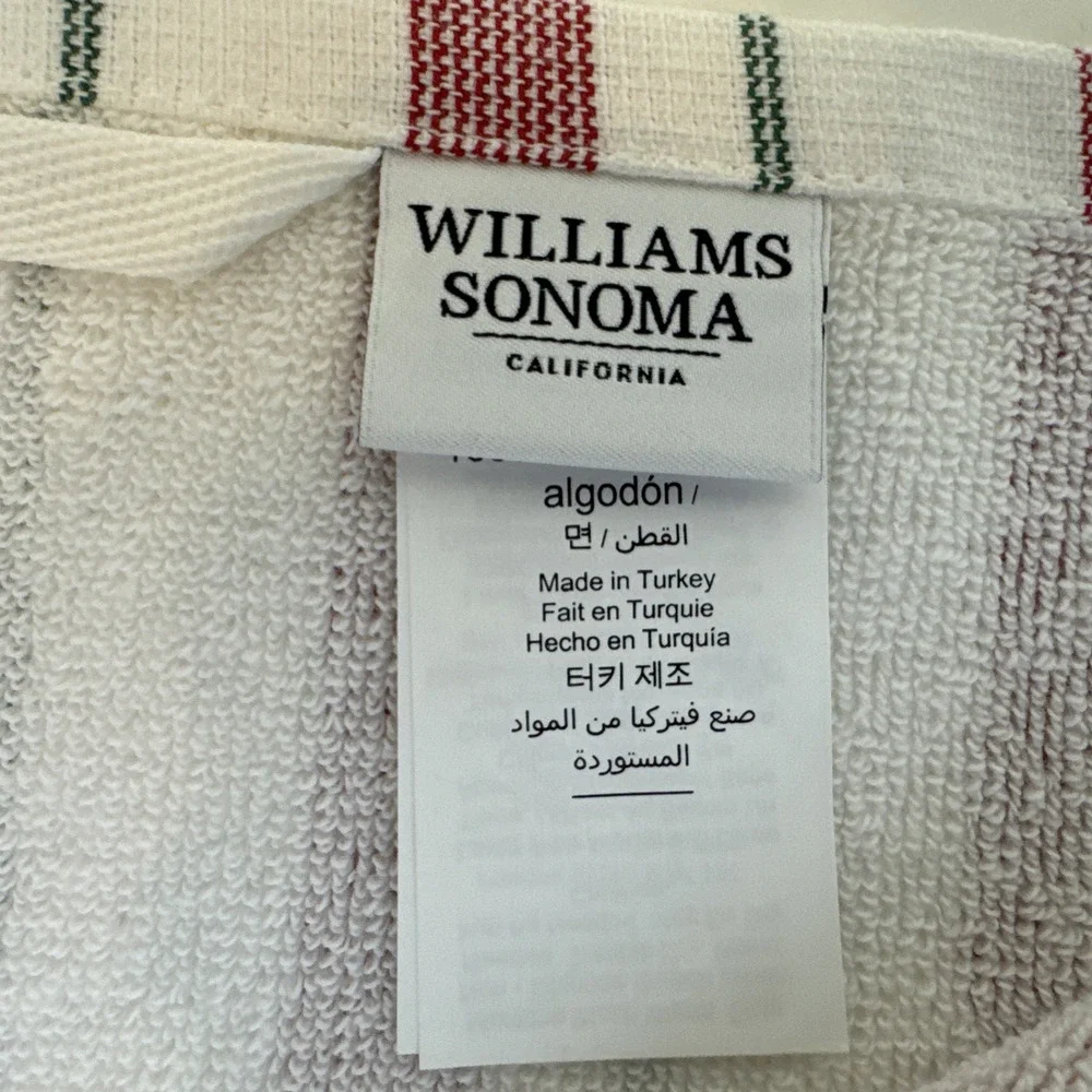 Lot 1 - Williams Sonoma Dishtowel 100% Cotton and 1 dishtowel unmarked